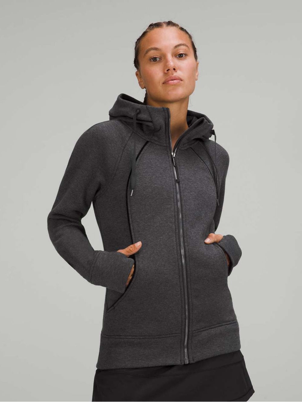 lululemon athletica Charcoal Gray fleece lined Full-Zip Hooded Jacket